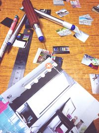 Close-up of books on table