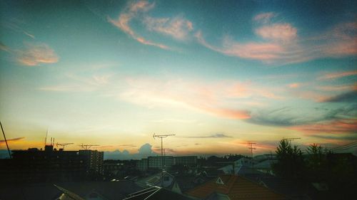 Scenic view of sunset over town