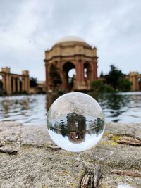 Reflection of building in water