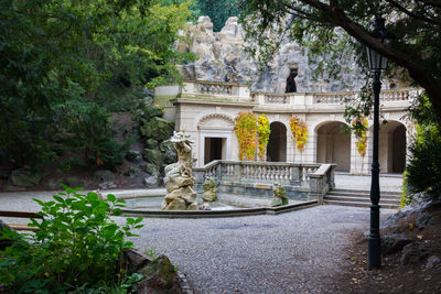 Exterior of temple in garden