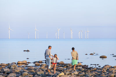 Family at sea, oland, sweden