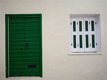 Close-up of closed window of house