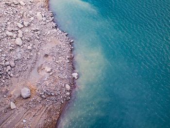 High angle view of sea shore