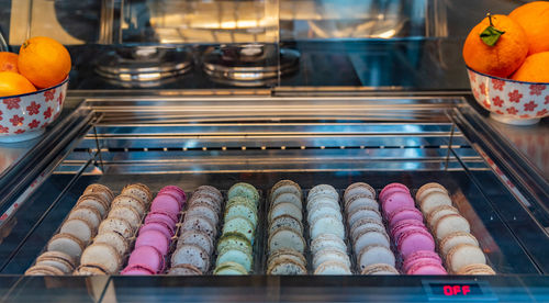 High angle view of candies for sale in store