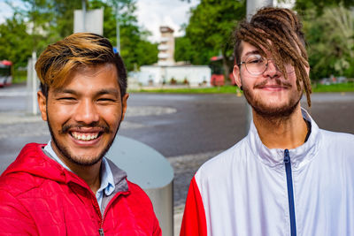 Portrait of smiling young man outdoors