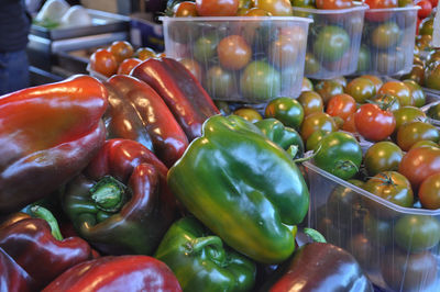 Full frame shot of bell peppers for sale