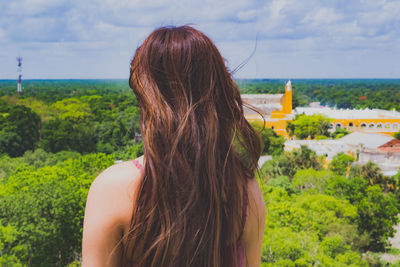 Rear view of woman looking at view