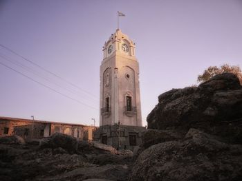 Low angle view of historic building against sky