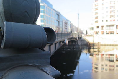 Close-up of cityscape against sky