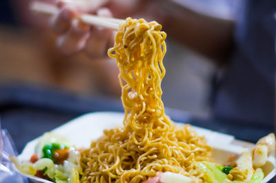 Close-up of fresh meal served in plate