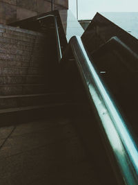 High angle view of staircase in building