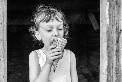 Kid eating ice cream