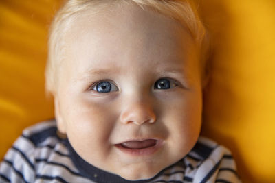 Close-up portrait of cute baby