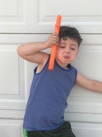 Boy playing with hand