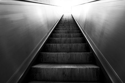 Low angle view of escalator