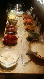 Close-up of food on table