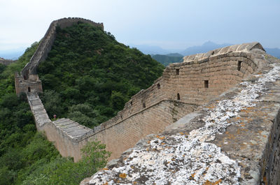 Great wall of china on mountains at jinshanling