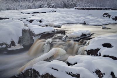 Scenic view of snow covered landscape