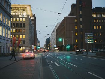 Traffic on city street at night