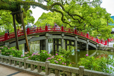 View of bridge in park