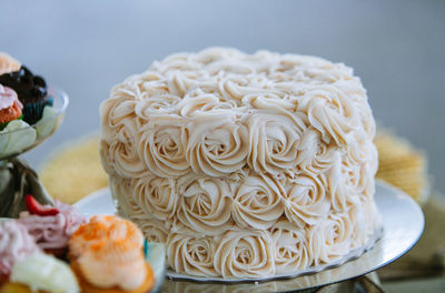 Close-up of cake on table