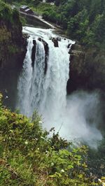 Scenic view of waterfall