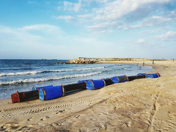 Scenic view of beach against sky