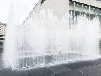 Blurred motion of building