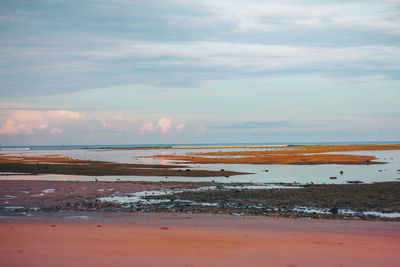 Scenic view of beach against sky