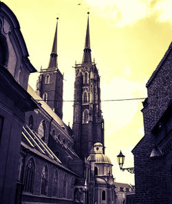 Low angle view of church against sky