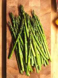 High angle view of vegetables on table