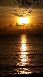 Scenic view of sea at sunset