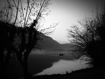 Scenic view of lake and mountains