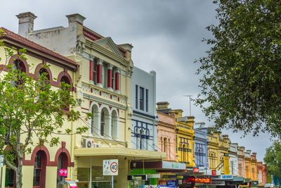 Low angle view of buildings against sky