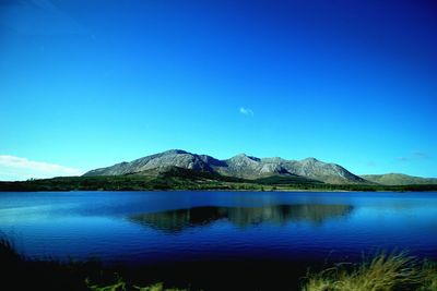 Scenic view of lake and mountains