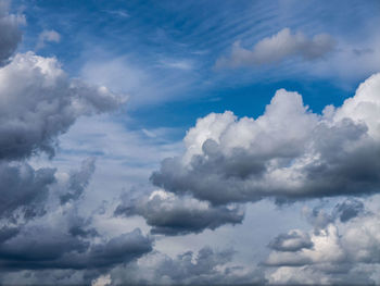 Low angle view of clouds in sky