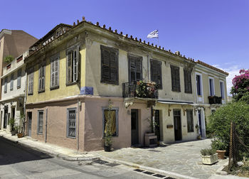 Low angle view of building against clear sky