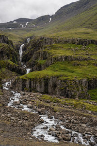 Scenic view of stream against sky