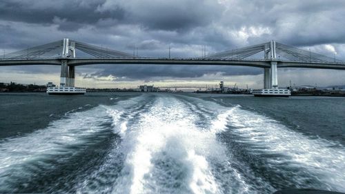 Bridge over river against sky