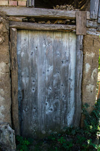 Old wooden door of house