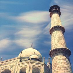 Low angle view of tower against sky