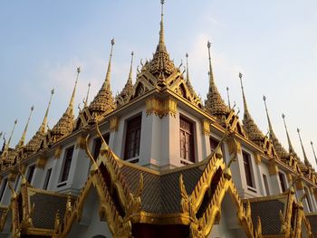 Low angle view of traditional building against sky