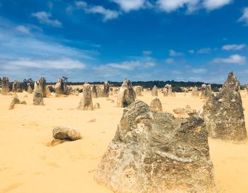 Panoramic view of desert against sky