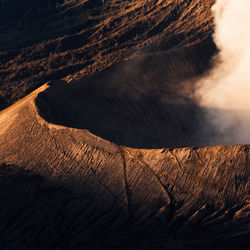 High angle view of volcanic mountain