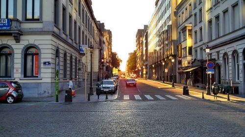 City street with buildings in background