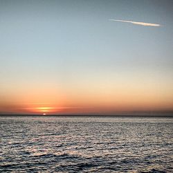 Scenic view of sea at sunset