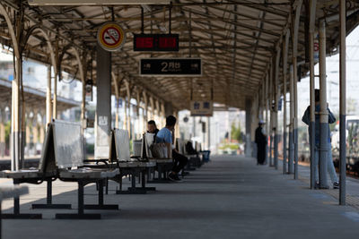 People in a platform of tainan tain station