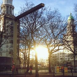 Silhouette of buildings in city