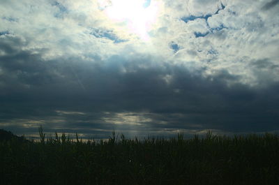 Scenic view of landscape against cloudy sky