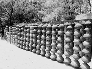 Stone wall in park